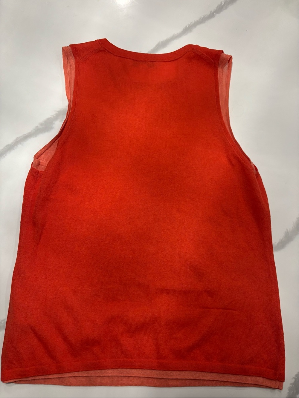 Vince Vibrant Red Orange Sleeveless Cotton Knit Tank - Picture 4 of 4